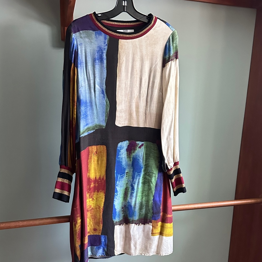 Hilary Radley Multicolor Abstract Long Sleeve Dress